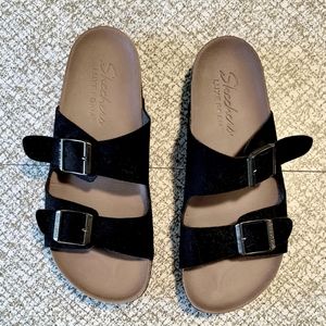 Skechers black luxe foam sandals